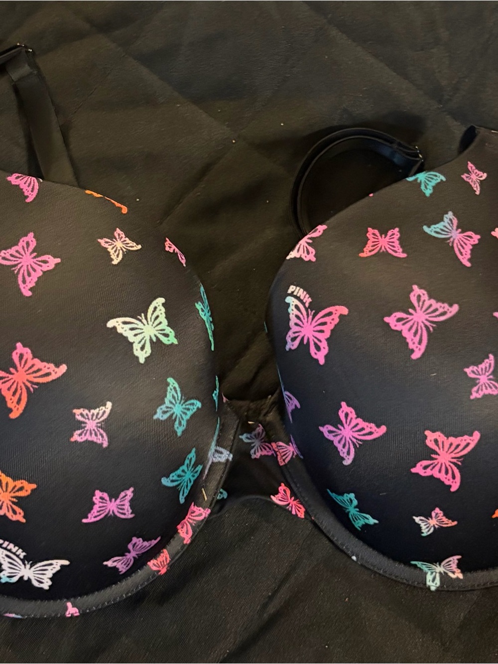 PINK Victoria’s Secret Multicolor Butterfly Wear Everywhere Push-Up Bra 36DD